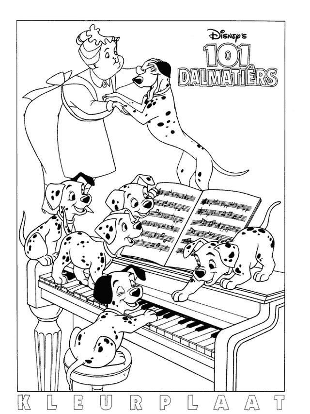 Fisă de colorat cu 101 dalmatieni de colorat p01