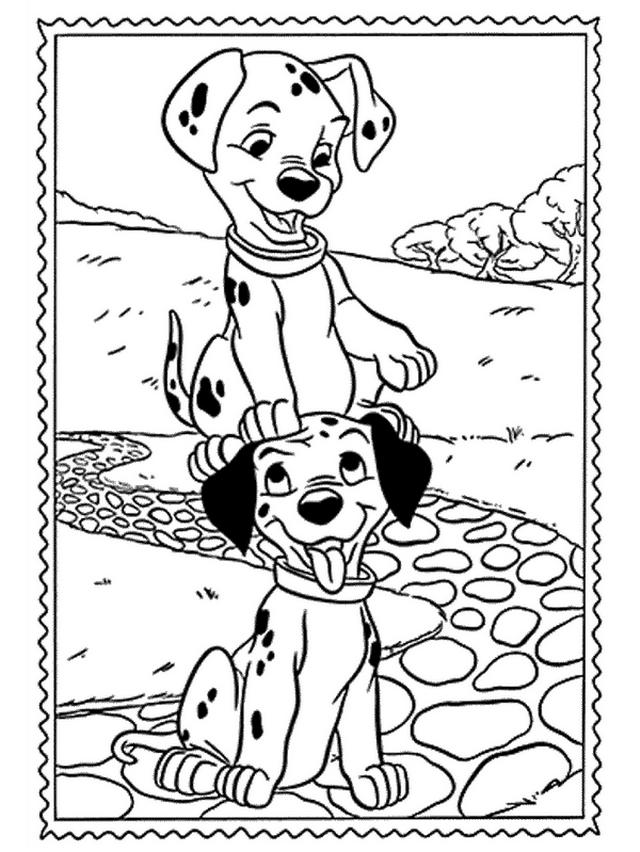 Fisă de colorat cu 101 dalmatieni de colorat p03