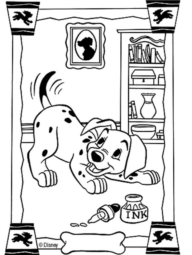 Fisă de colorat cu 101 dalmatieni de colorat p05