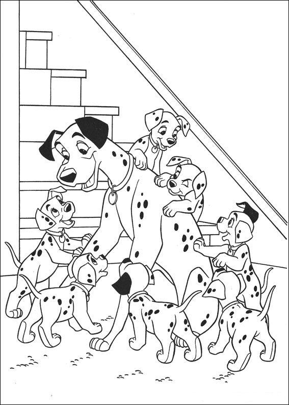 Fisă de colorat cu 101 dalmatieni de colorat p24