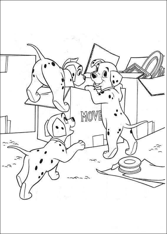 Fisă de colorat cu 101 dalmatieni de colorat p25
