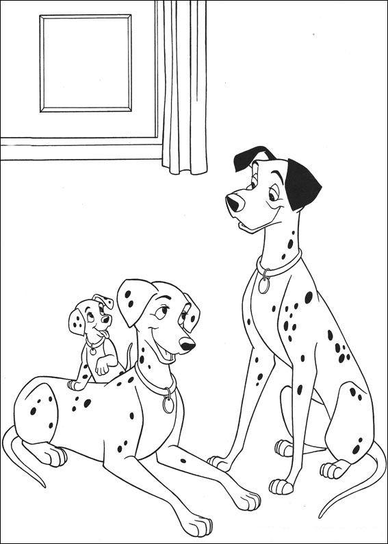 Fisă de colorat cu 101 dalmatieni de colorat p32