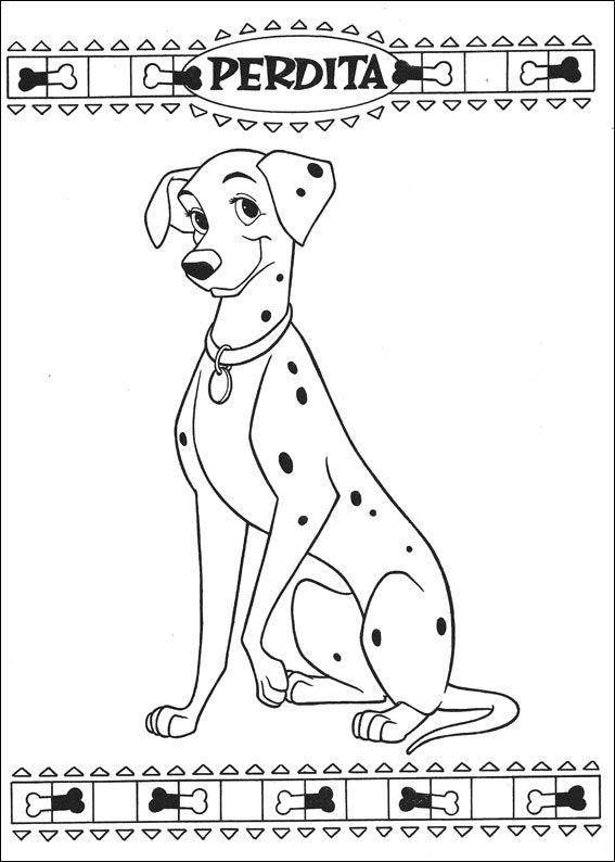 Fisă de colorat cu 101 dalmatieni de colorat p34