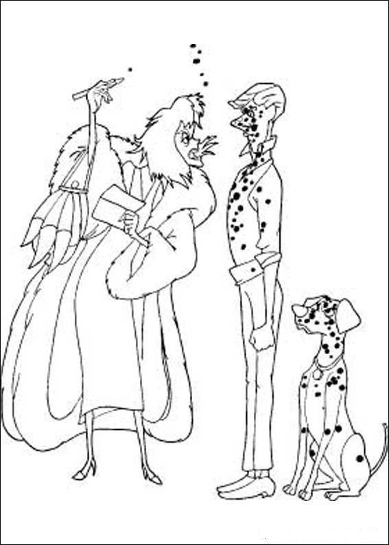 Fisă de colorat cu 101 dalmatieni de colorat p42