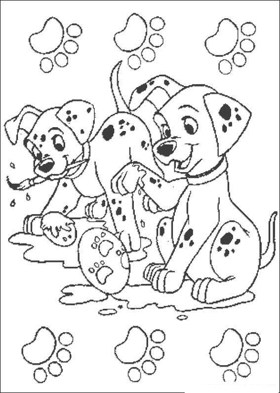 Fisă de colorat cu 101 dalmatieni de colorat p49