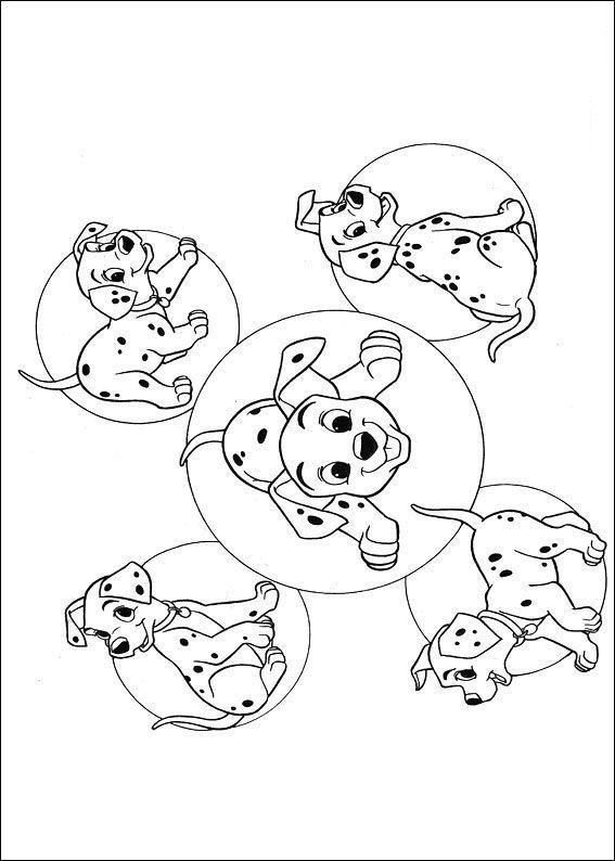 Fisă de colorat cu 101 dalmatieni de colorat p56