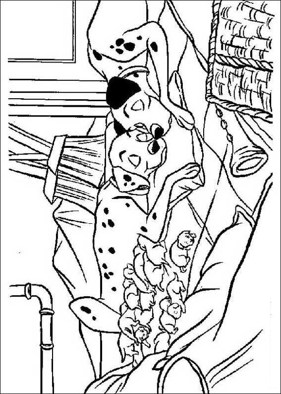 Fisă de colorat cu 101 dalmatieni de colorat p57