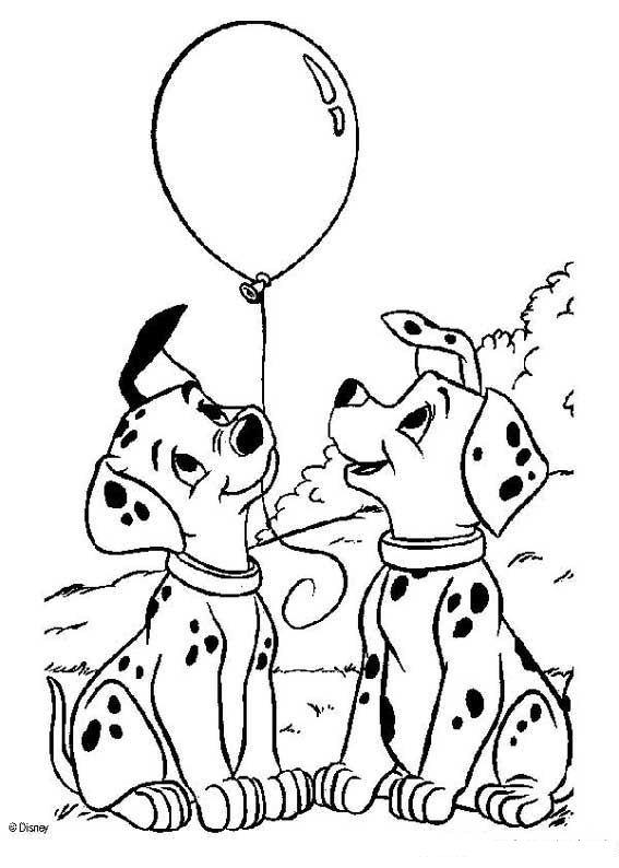 Fisă de colorat cu 101 dalmatieni de colorat p60