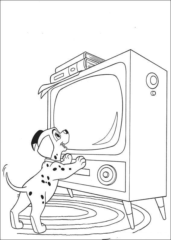 Fisă de colorat cu 101 dalmatieni de colorat p75