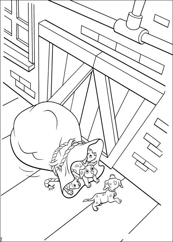 Fisă de colorat cu 102 dalmatieni de colorat p22