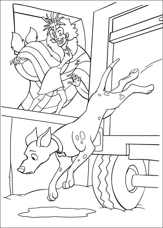 Fisă de colorat cu 102 dalmatieni de colorat p31