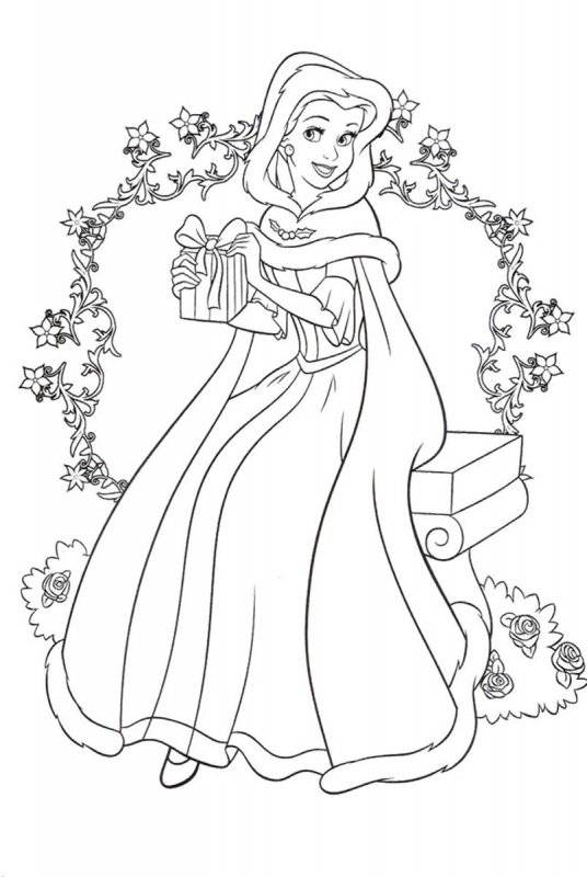 Prinesa Belle de colorat p5