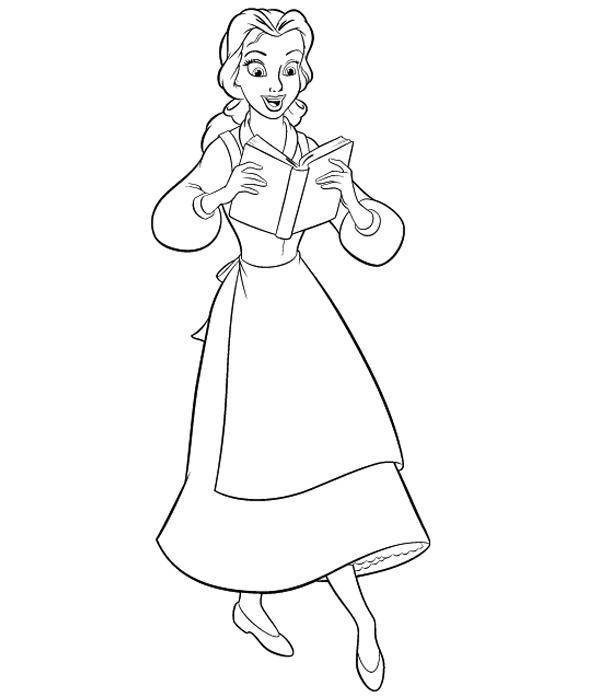 Prinesa Belle de colorat p7