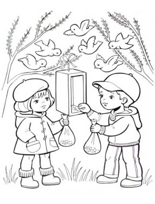 Peisaje Primavara de colorat p2