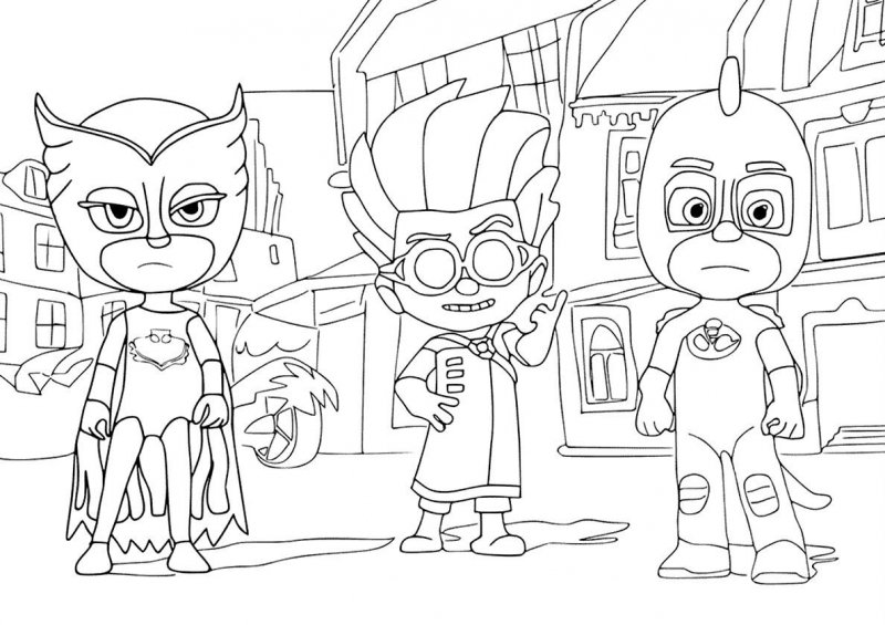 Eroi in pijama de colorat p19