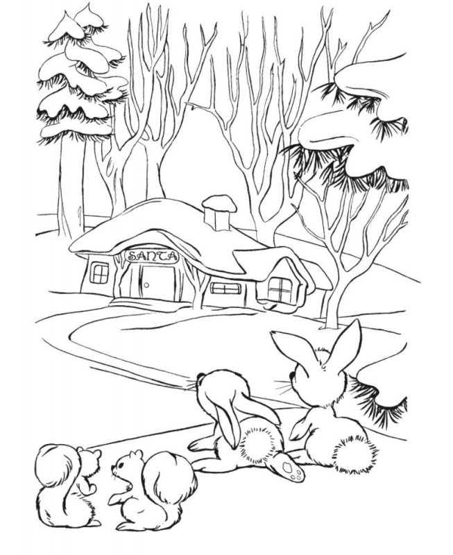 Peisaje de Iarna de colorat p2