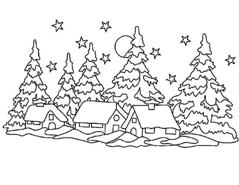 Peisaje de Iarna de colorat p20