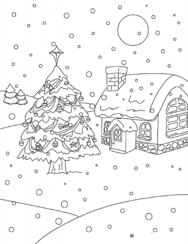 Peisaje de Iarna de colorat p9