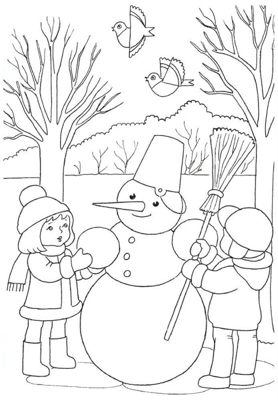 Peisaje de Iarna de colorat p5