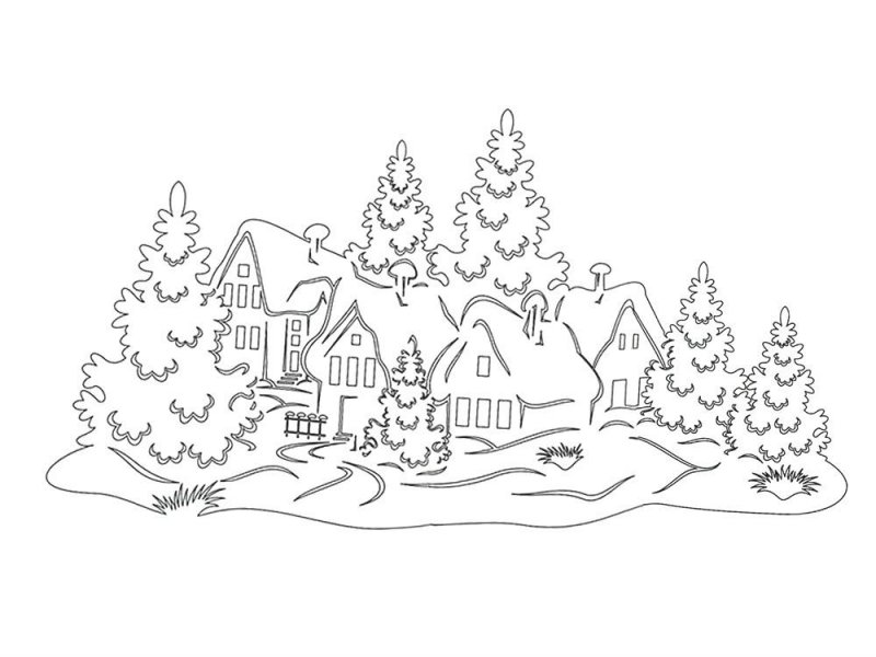 Peisaje de Iarna de colorat p34