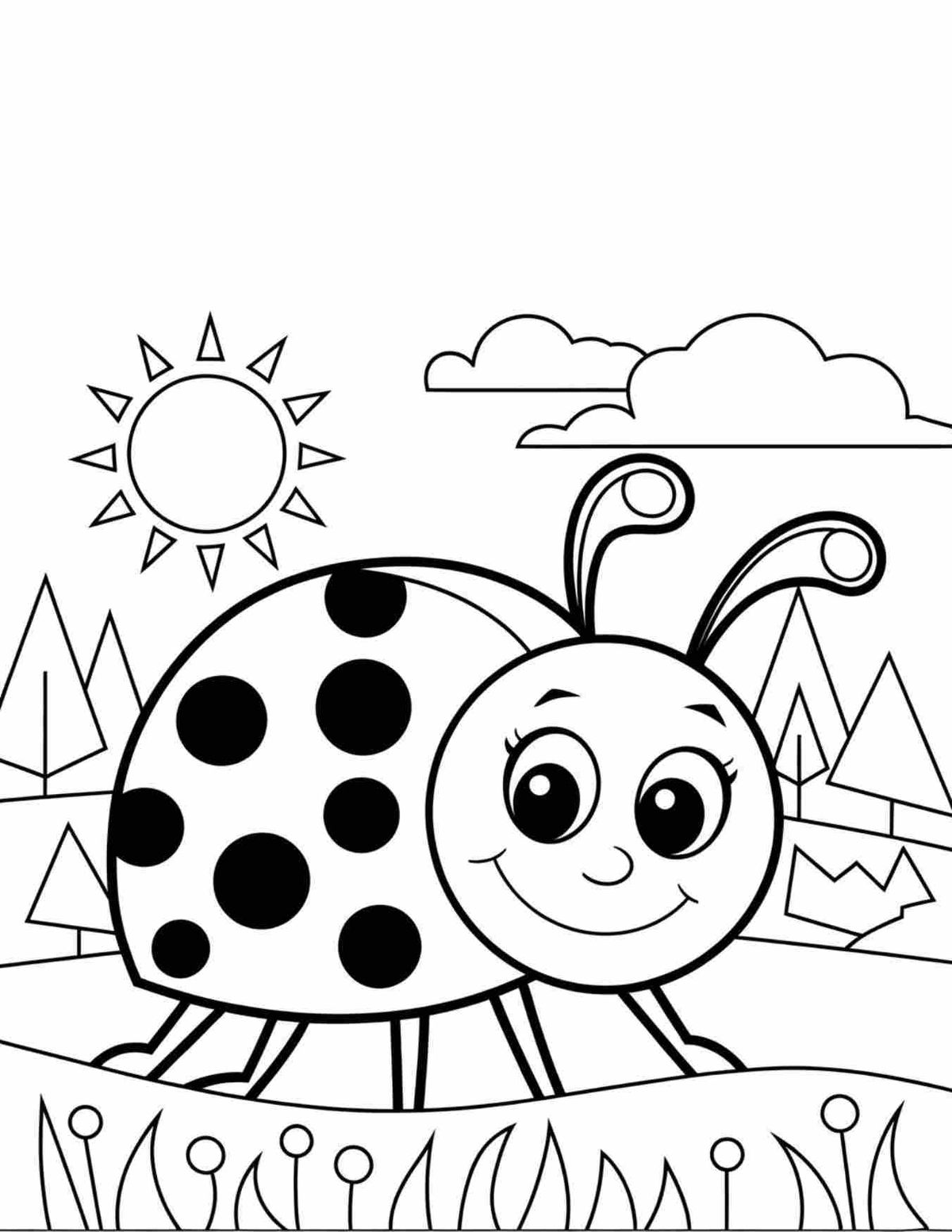 Fișă cu buburuza de colorat p3