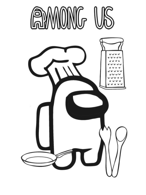 Fisă de colorat cu Among Us de colorat p1