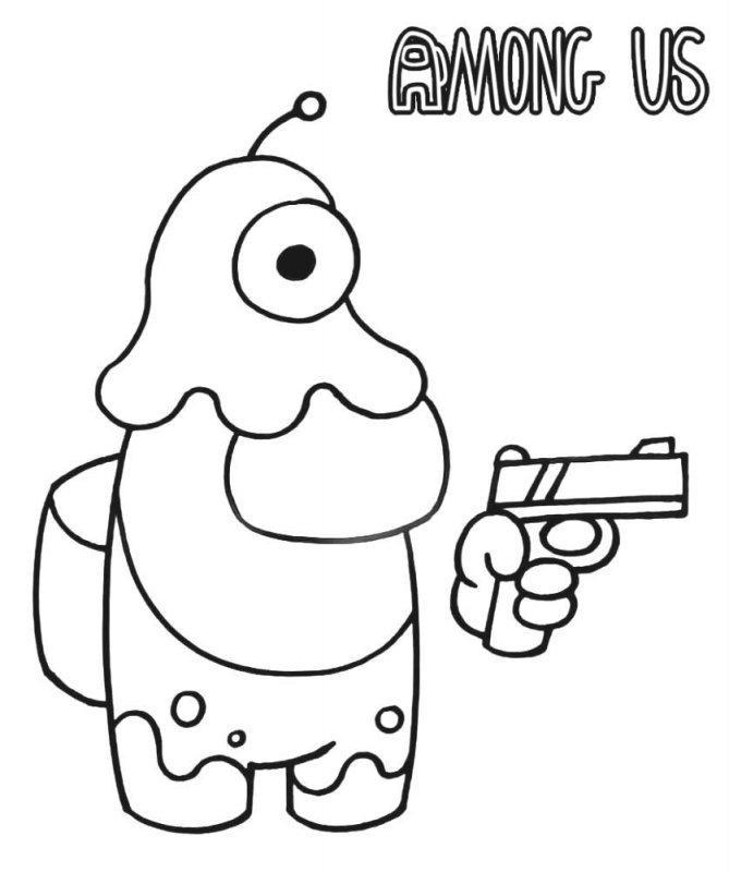 Fisă de colorat cu Among Us de colorat p11
