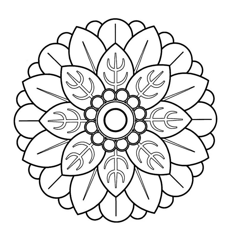 Fisă de colorat cu Mandale de colorat p25