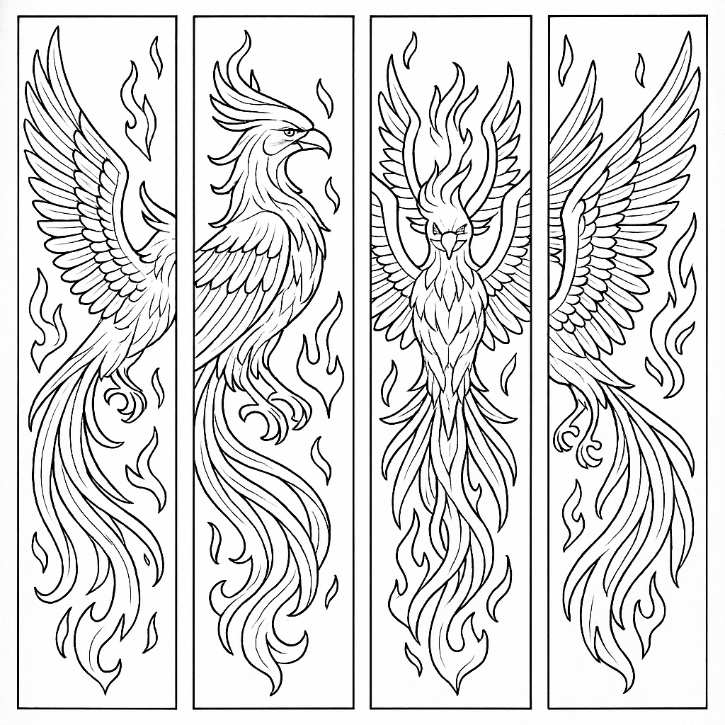 Semn de carte pasare de foc n2