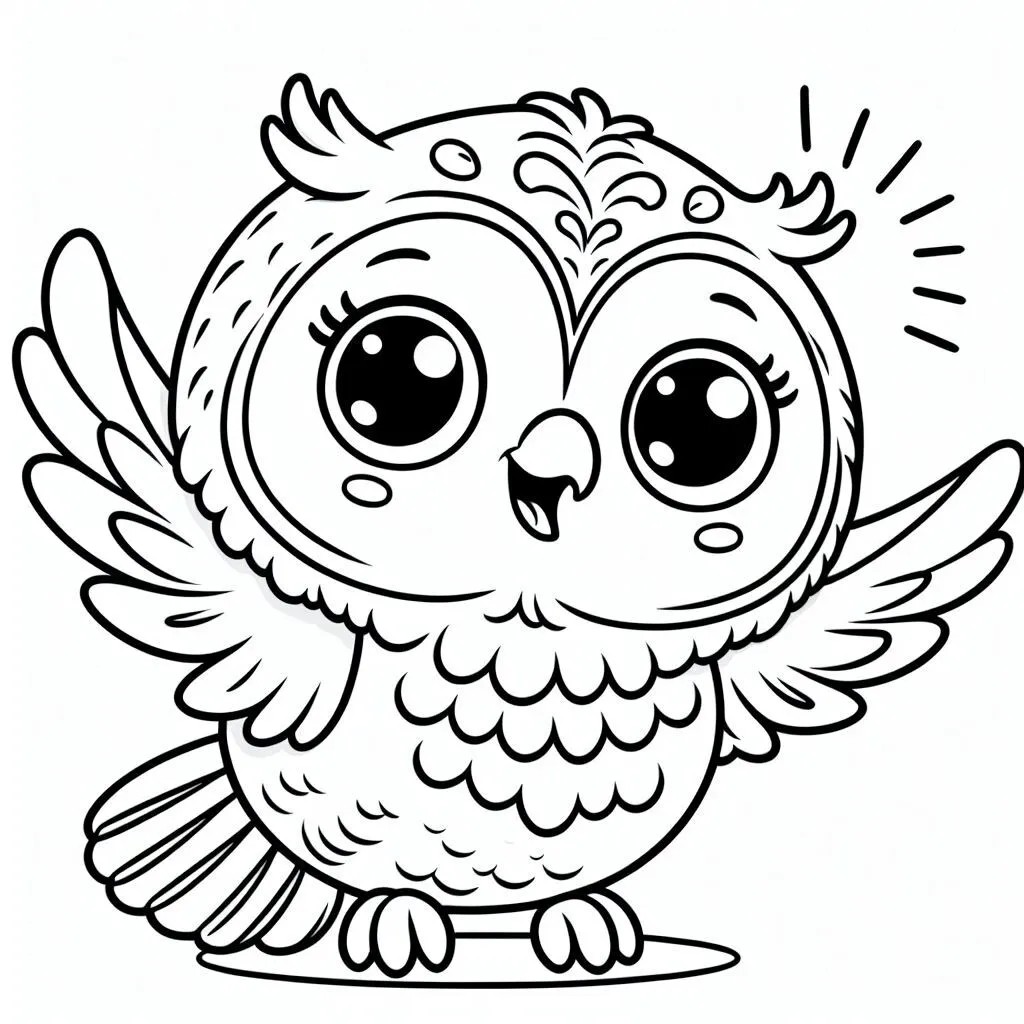 Fișă cu bufniță de colorat p19