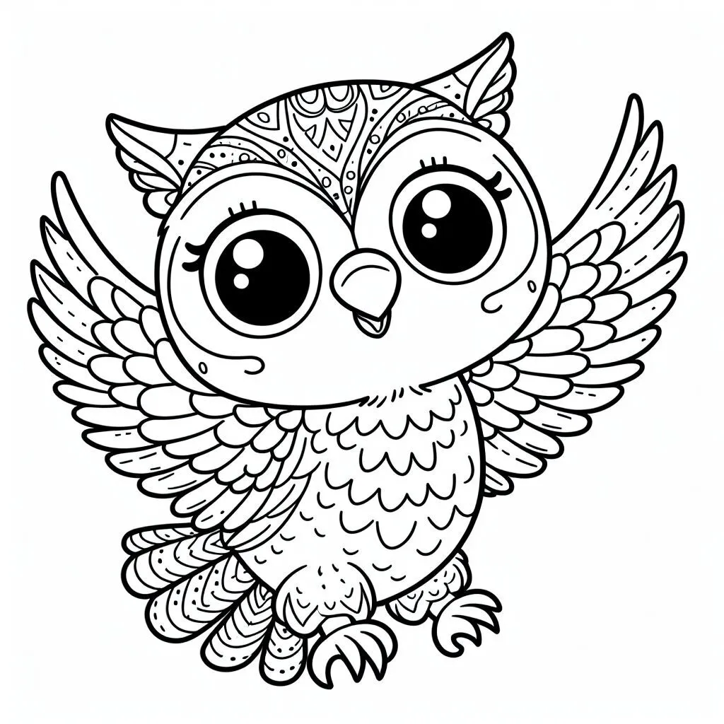 Fișă cu bufniță de colorat p22