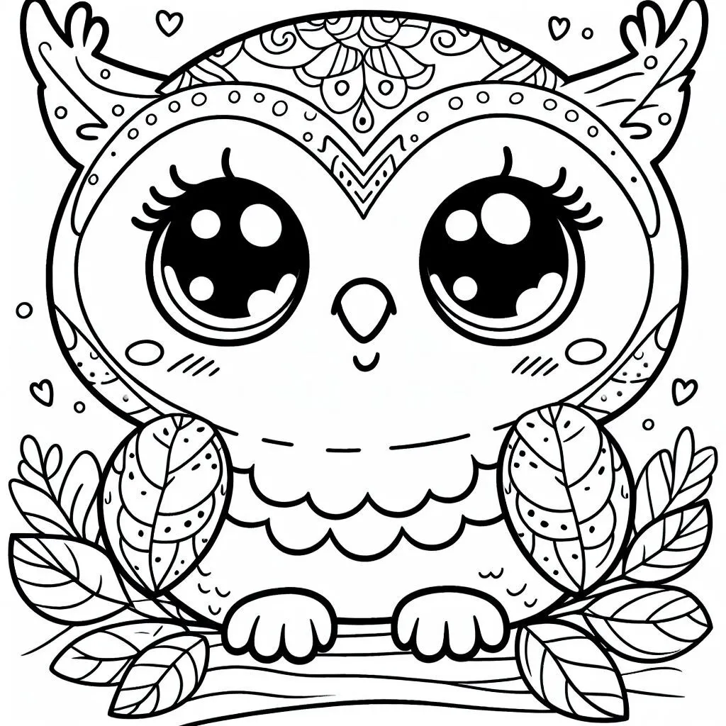 Fișă cu bufniță de colorat p23