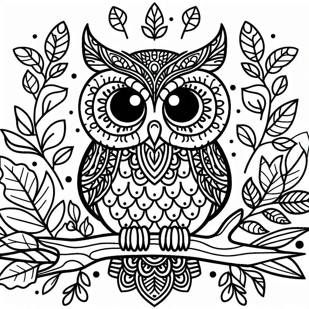 Fișă cu bufniță de colorat p7