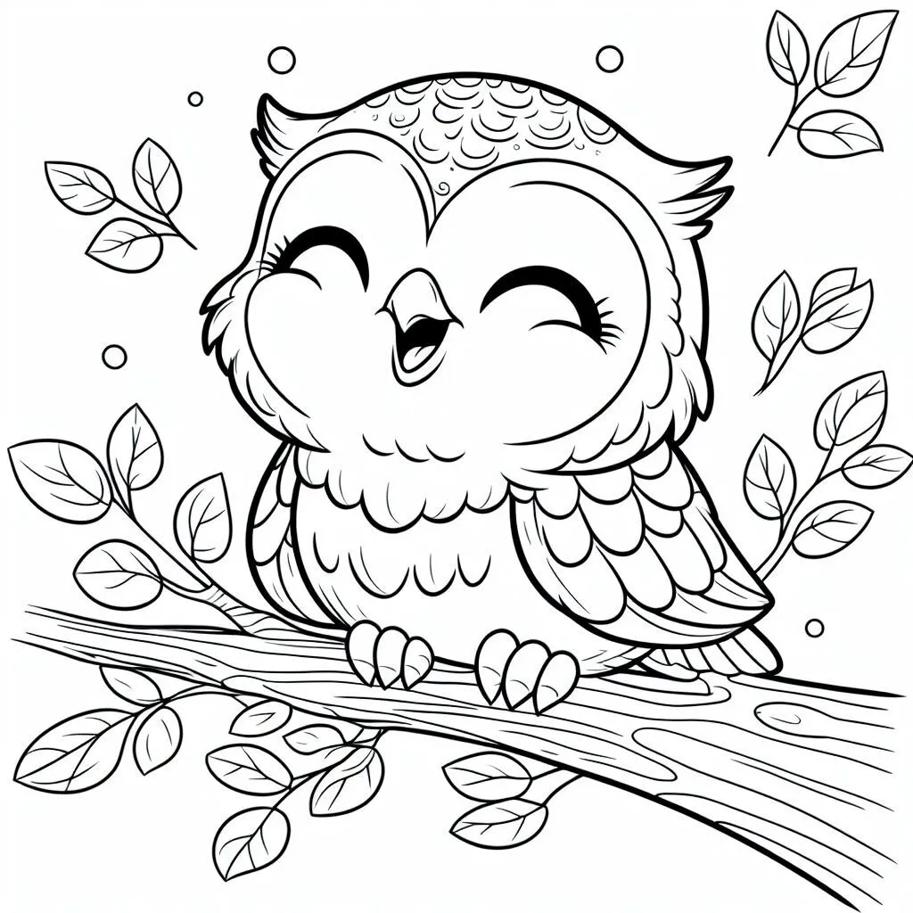 Fișă cu bufniță de colorat p25