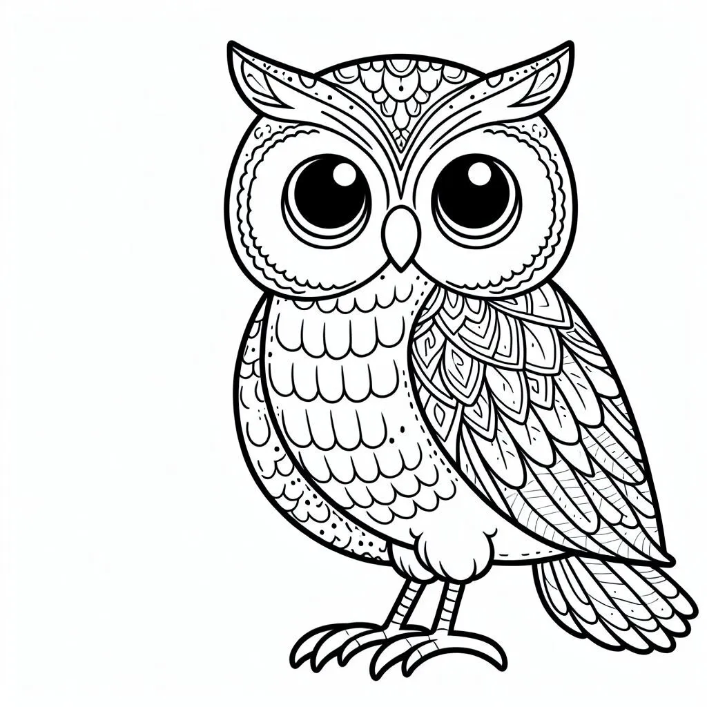 Fișă cu bufniță de colorat p27