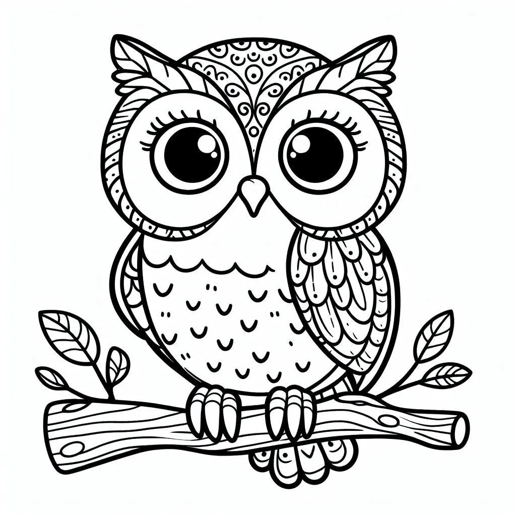 Fișă cu bufniță de colorat p28