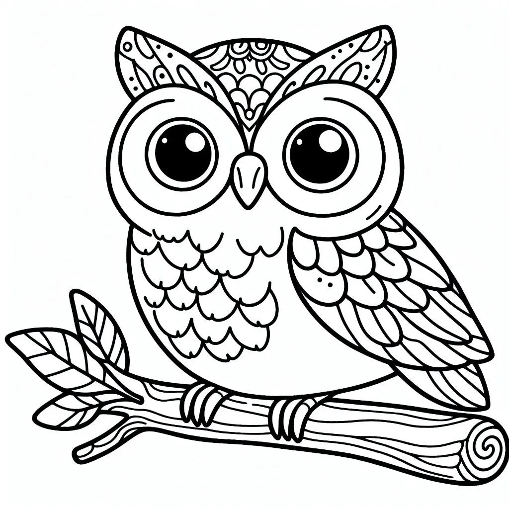 Fișă cu bufniță de colorat p31