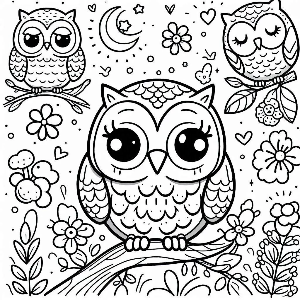 Fișă cu bufniță de colorat p8