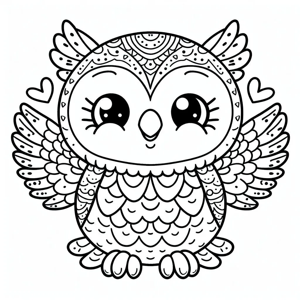 Fișă cu bufniță de colorat p35