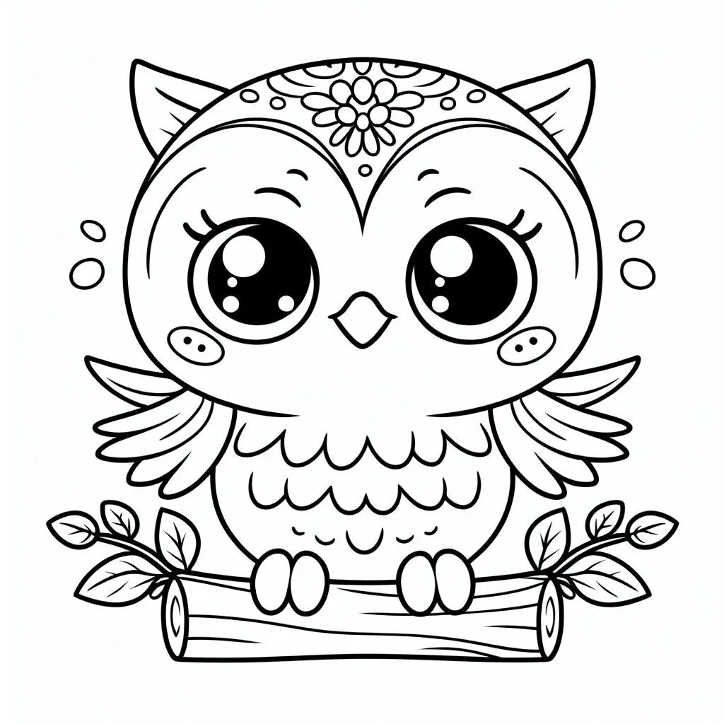 Fișă cu bufniță de colorat p37