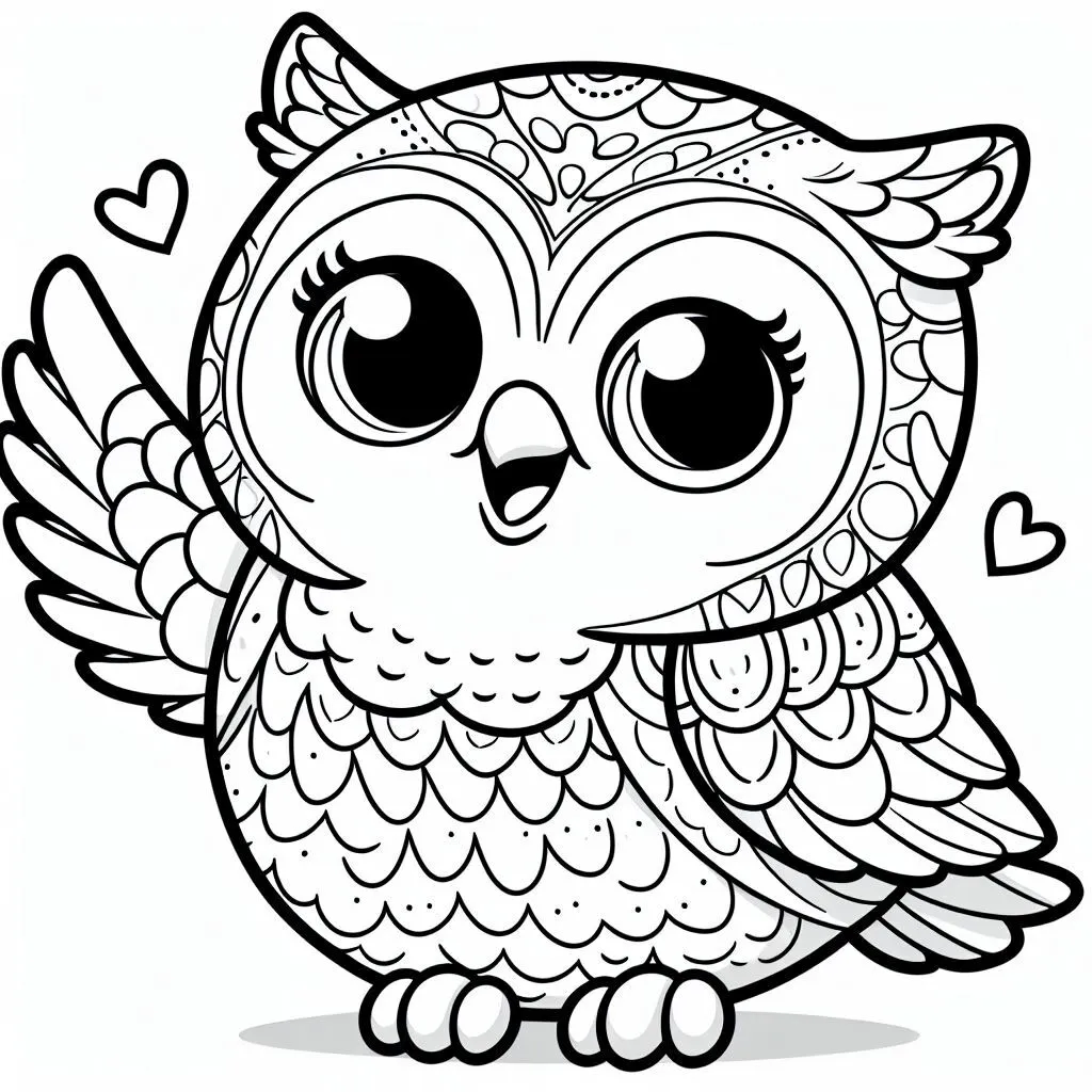 Fișă cu bufniță de colorat p39