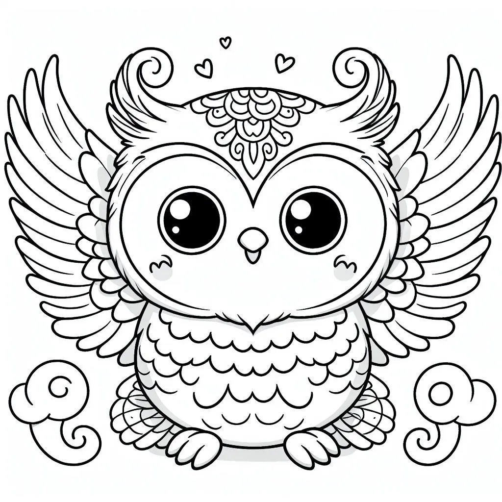 Fișă cu bufniță de colorat p41