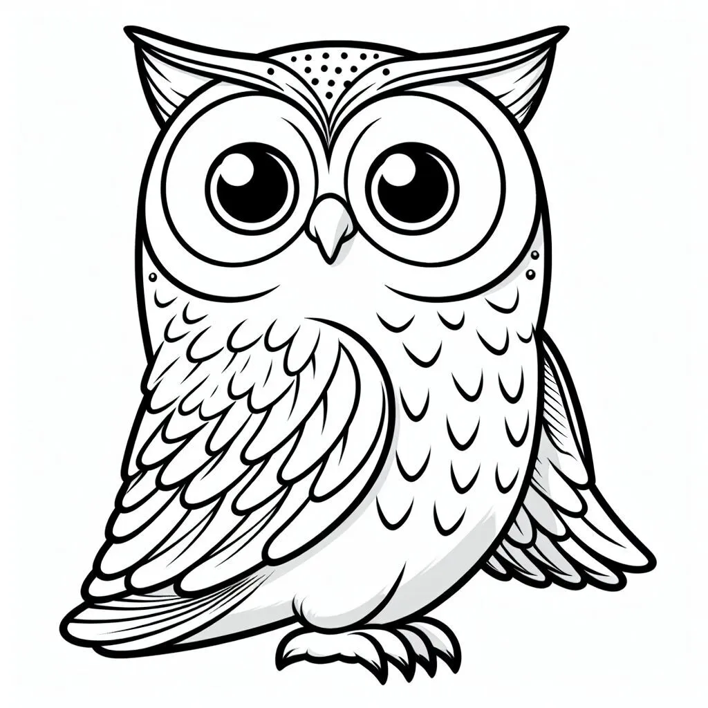 Fișă cu bufniță de colorat p42