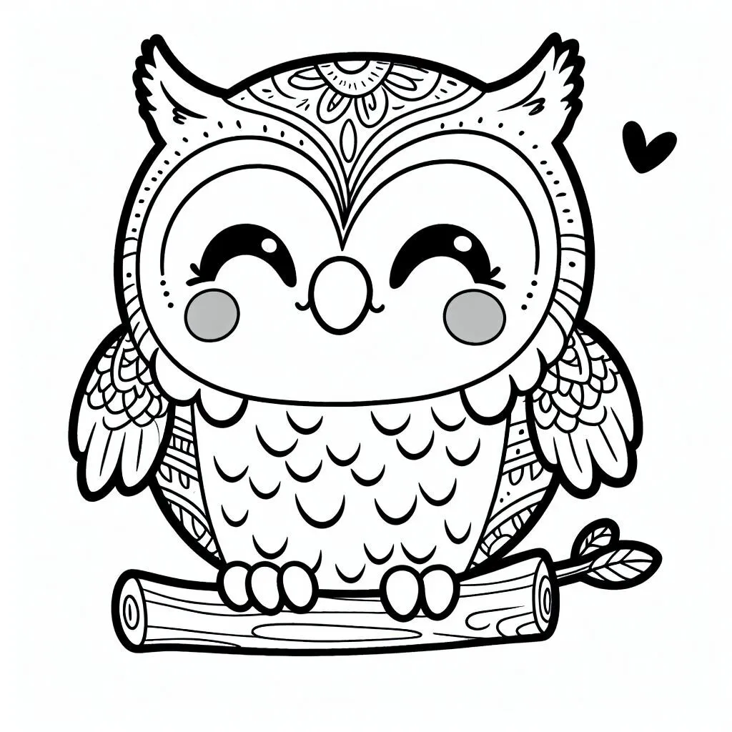 Fișă cu bufniță de colorat p43