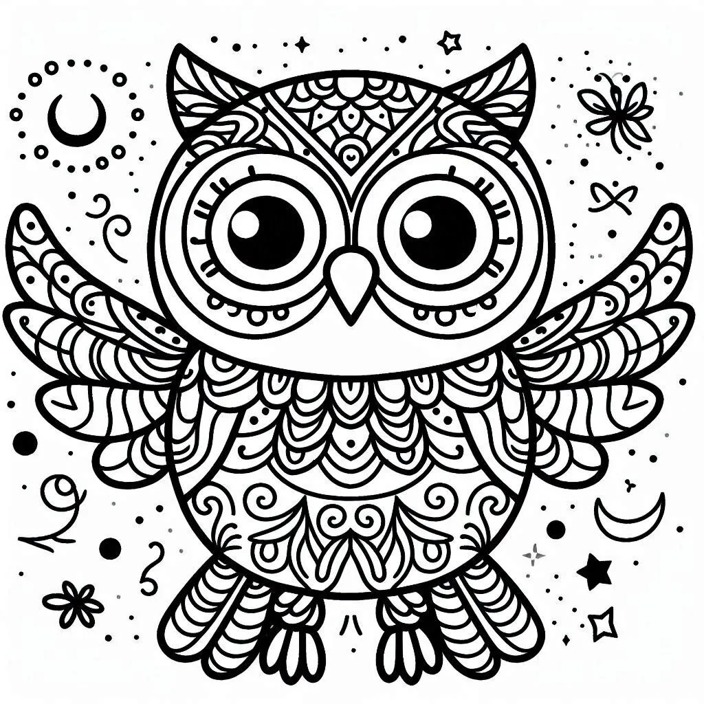 Fișă cu bufniță de colorat p9