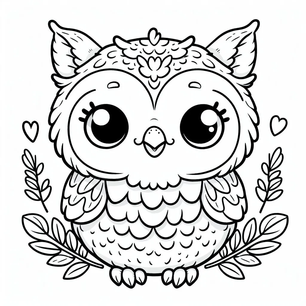 Fișă cu bufniță de colorat p45