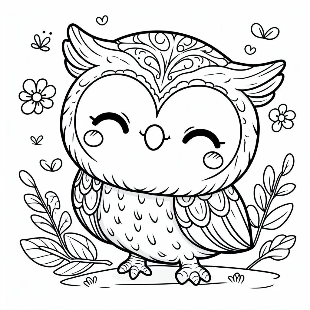 Fișă cu bufniță de colorat p48