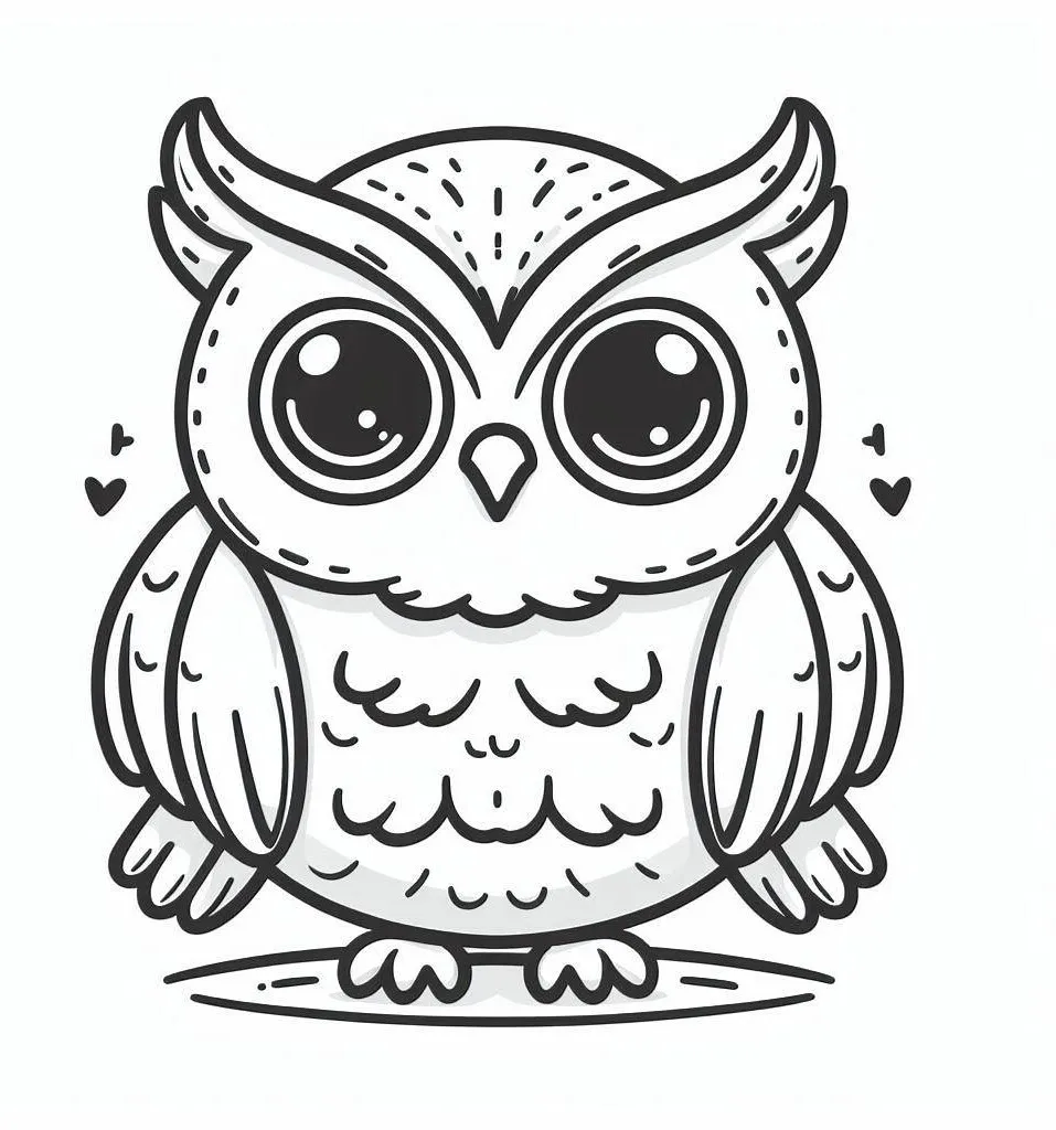 Fișă cu bufniță de colorat p49