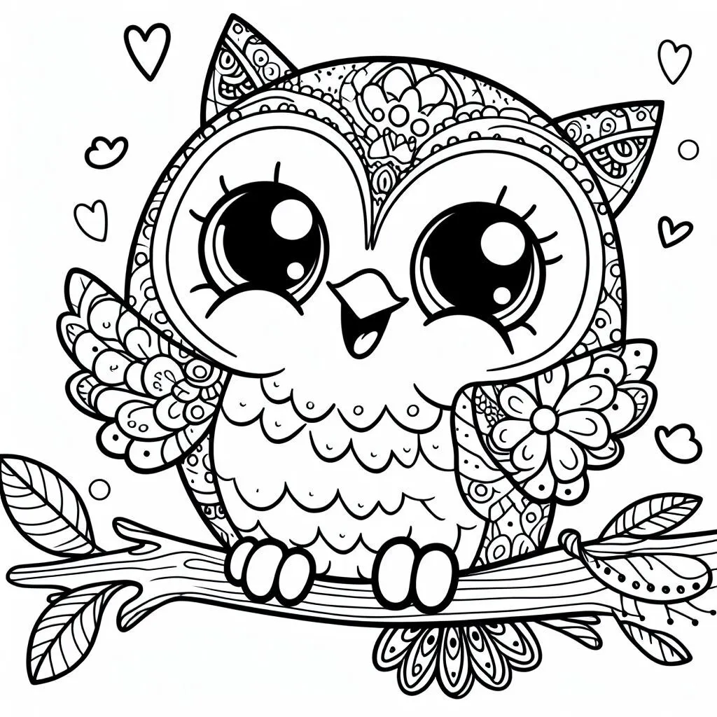 Fișă cu bufniță de colorat p51