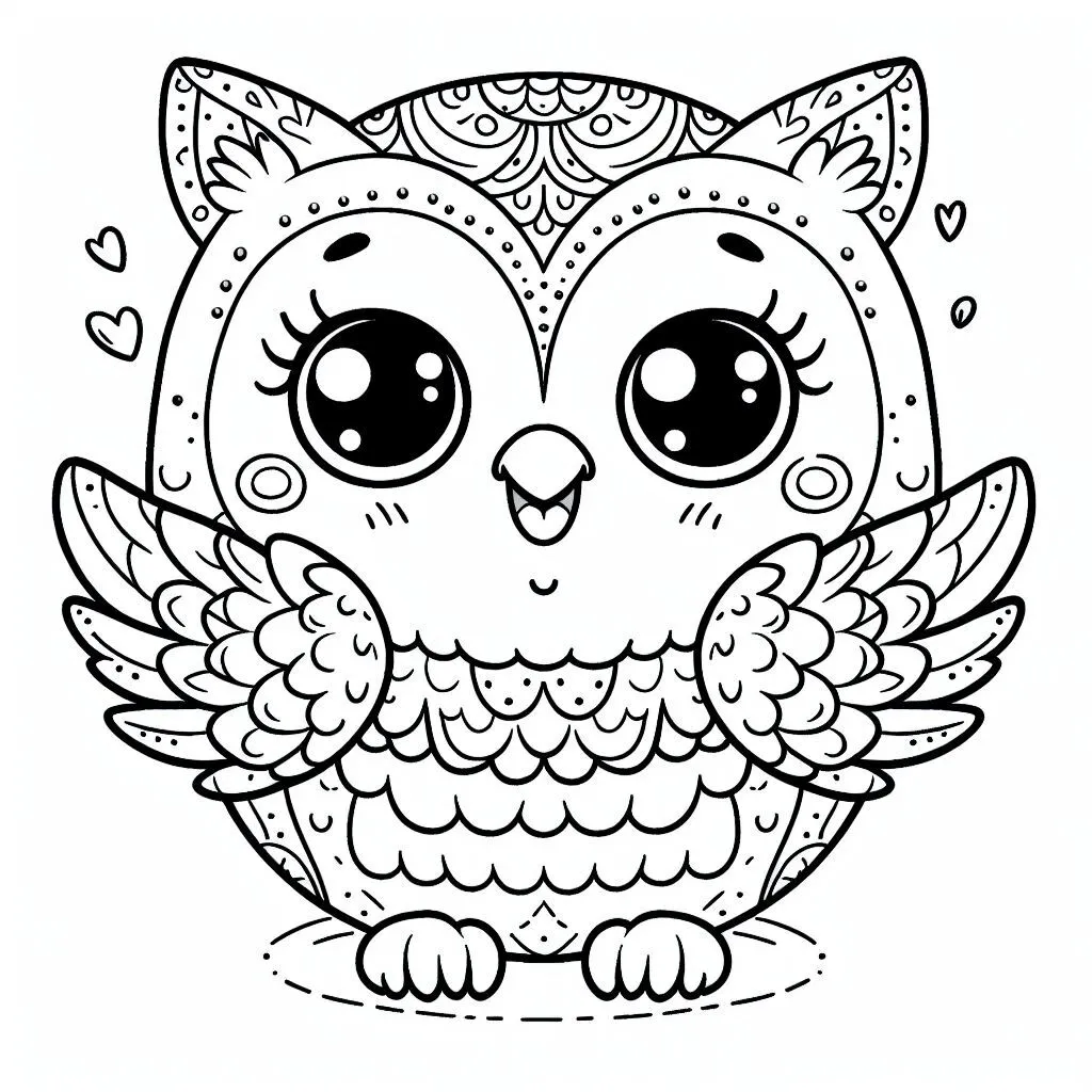 Fișă cu bufniță de colorat p56